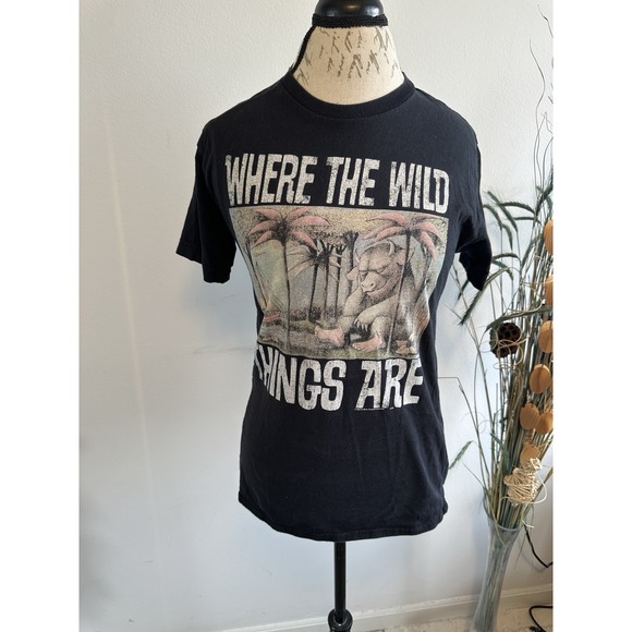 Vintage Where The Wild Things Are Black‎ Short Sleeve T-Shirt Small Warner Bro - Picture 1 of 8